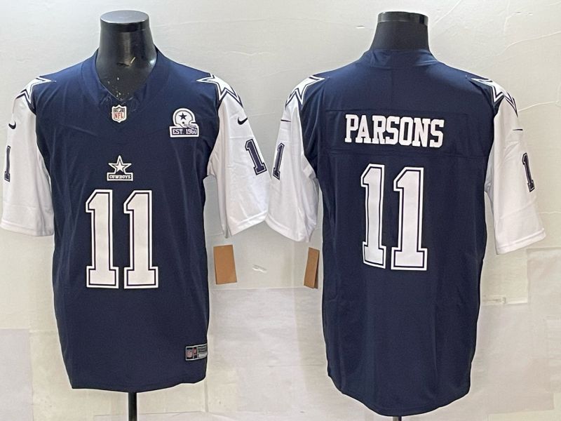 Men 2025 Nike Dallas Cowboys #11 Parsons Drak Blue 4th generation Limited NFL Jersey 01->dallas cowboys->NFL Jersey